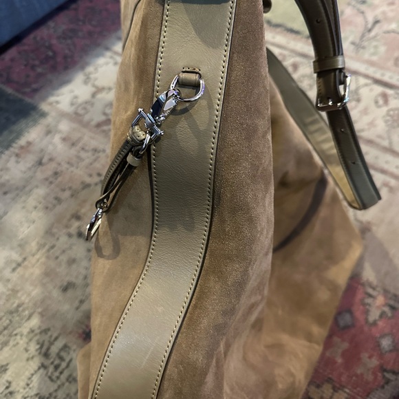 Ralph Lauren Purple Label SUEDE medium BRIDLE BAG IN DEEP TAUPE no dust bag - Picture 3 of 15